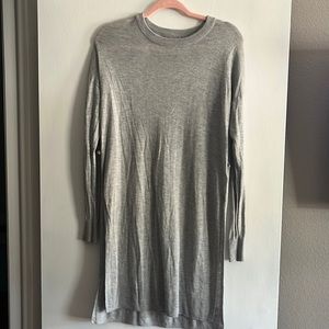Light gray split long sleeve sweater